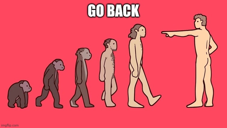 Go back i want to be monkie | GO BACK | image tagged in go back i want to be monkie | made w/ Imgflip meme maker