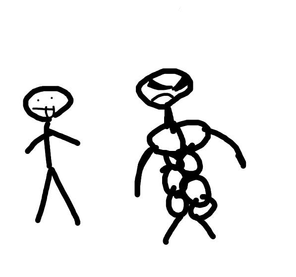 High Quality Strong stickman vs normal stickman Blank Meme Template