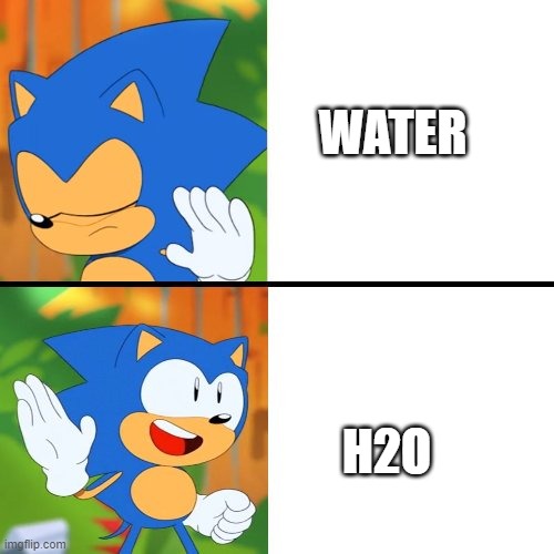 Sonic Mania  | WATER; H2O | image tagged in sonic mania,memes | made w/ Imgflip meme maker