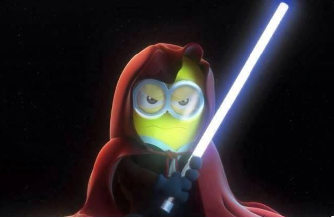 High Quality MINION MAY THE FORCE BE WITH YOU Blank Meme Template