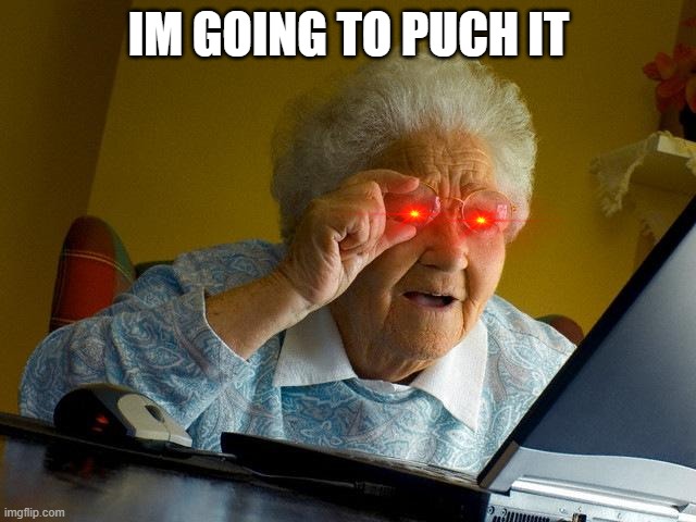 IM GOING TO PUNCH IT!!!! | IM GOING TO PUCH IT | image tagged in memes,grandma finds the internet,punch | made w/ Imgflip meme maker