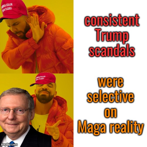 consistent Trump scandals were selective on Maga reality | made w/ Imgflip meme maker