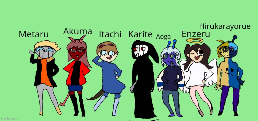some ocs i drew btw they are all in japanese i will add the translation in comments | made w/ Imgflip meme maker