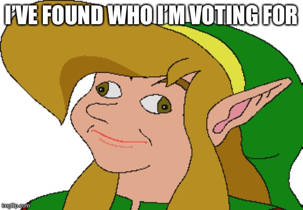Derp Link | I’VE FOUND WHO I’M VOTING FOR | image tagged in derp link | made w/ Imgflip meme maker