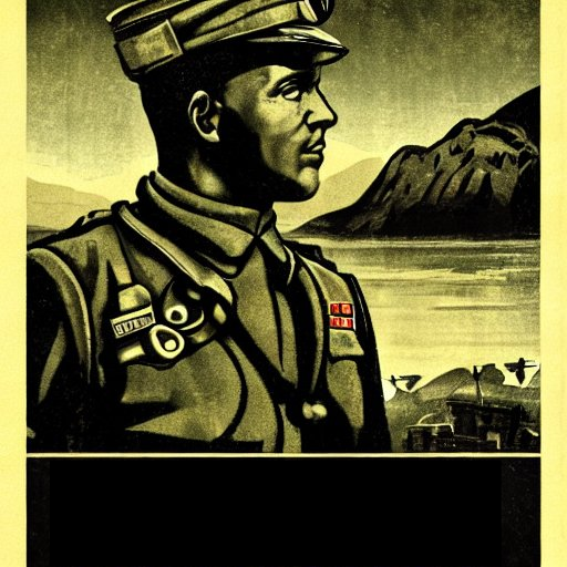 High Quality Army Officer Propaganda Poster Blank Meme Template