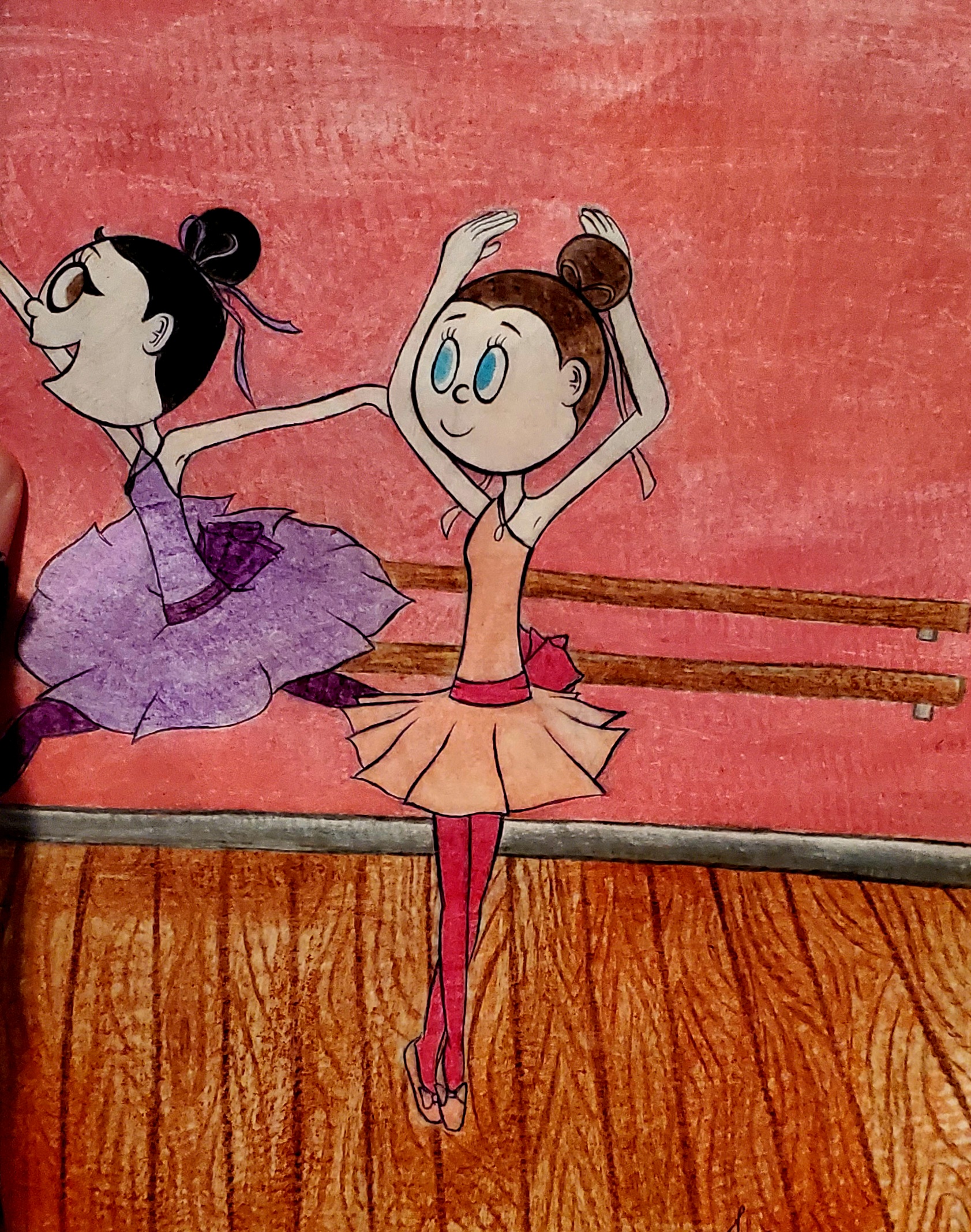 Ballerinas drawing Blank Meme Template