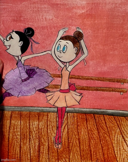 Ballerinas drawing | image tagged in drawing,art,ballerina,ballet,dancing,cartoon | made w/ Imgflip meme maker