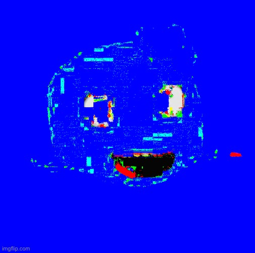 so I mutilated the BlueWorld’s main Twitter pfp so hard that now only the head shows | made w/ Imgflip meme maker