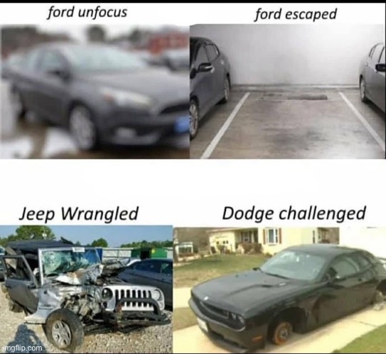 Cars | image tagged in cars,ford,jeep,dodge | made w/ Imgflip meme maker
