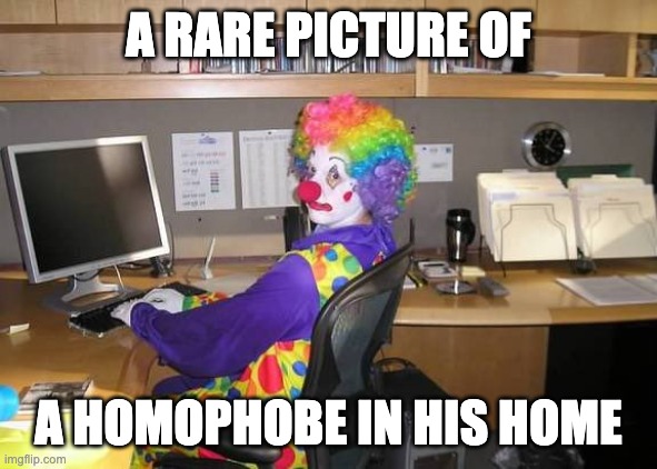 look at the bozo | A RARE PICTURE OF; A HOMOPHOBE IN HIS HOME | image tagged in how yall mfs look | made w/ Imgflip meme maker