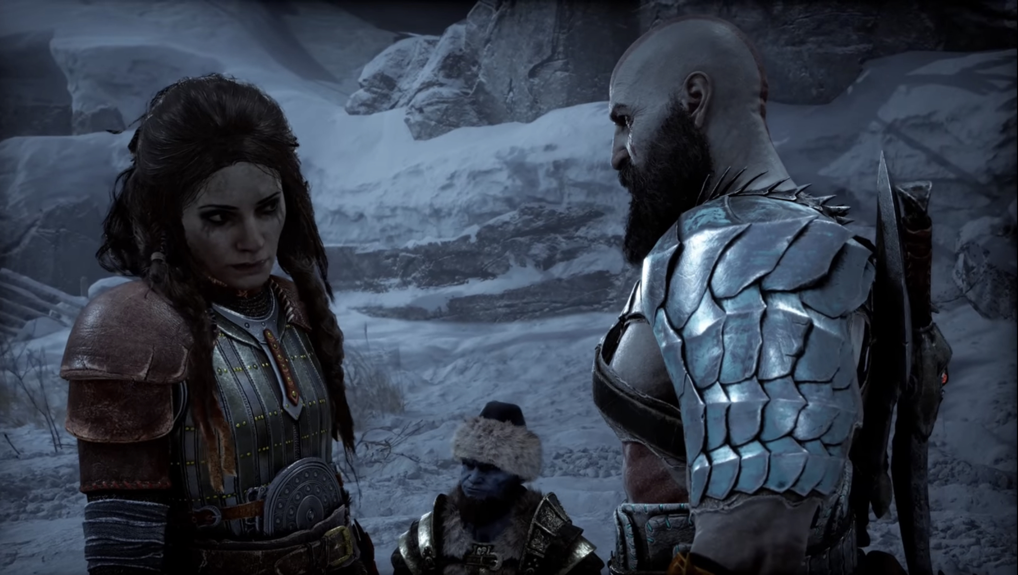 Freya and Kratos Blank Meme Template
