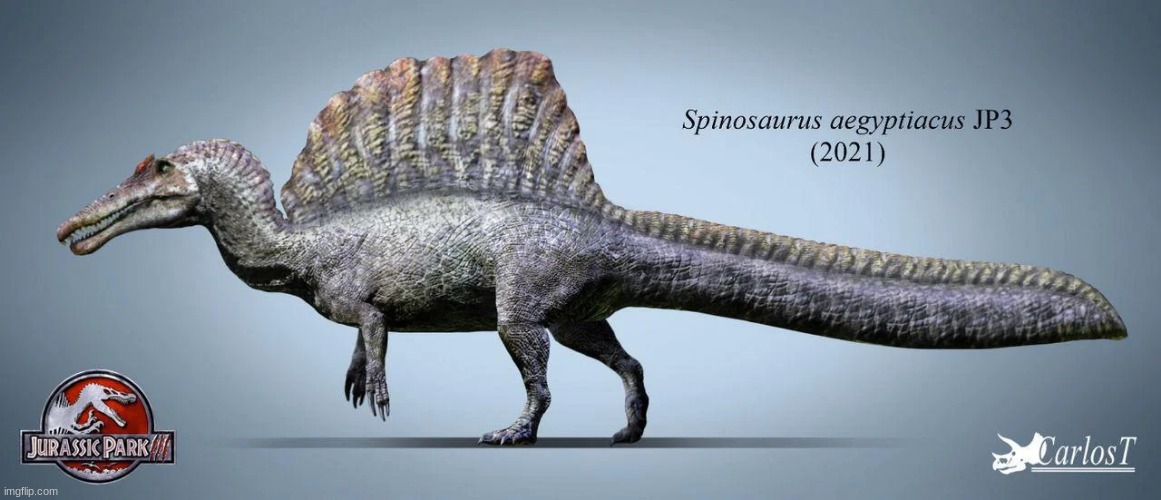JP3 Spinosaurus, but accurate (Edit by Carlost1205) | image tagged in jurassic park,jurassic world,spinosaurus,dinosaur,edit,fanart | made w/ Imgflip meme maker