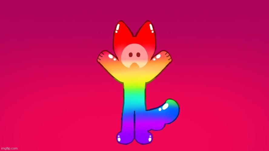 Rainbow Pup test drawing | image tagged in kaijuparadise,drawing,furry | made w/ Imgflip meme maker