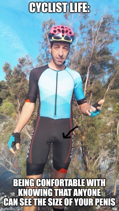 High Quality Cyclist in lycra Blank Meme Template
