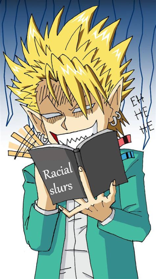 Hiruma Yoichi Book of racial slurs Blank Meme Template