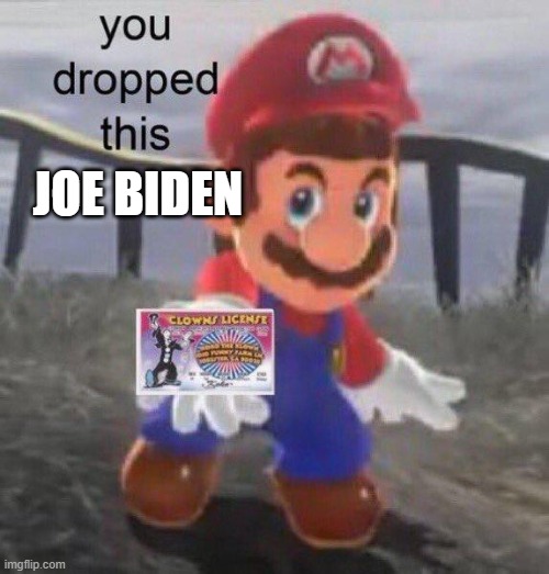 Mario You dropped this | JOE BIDEN | image tagged in mario you dropped this | made w/ Imgflip meme maker