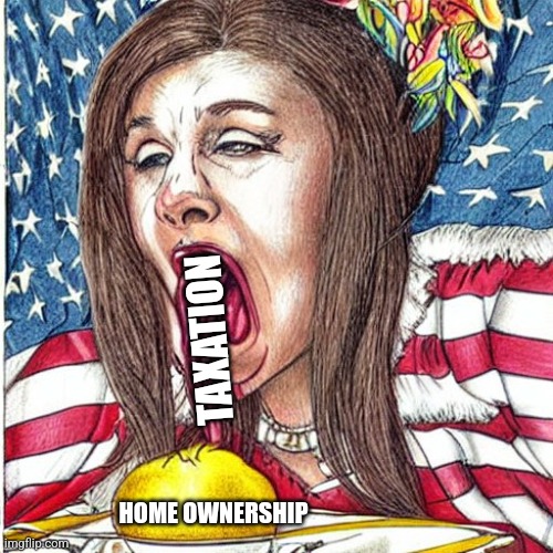 Disrespectful Big Government | TAXATION; HOME OWNERSHIP | image tagged in disrespectful imperialism | made w/ Imgflip meme maker