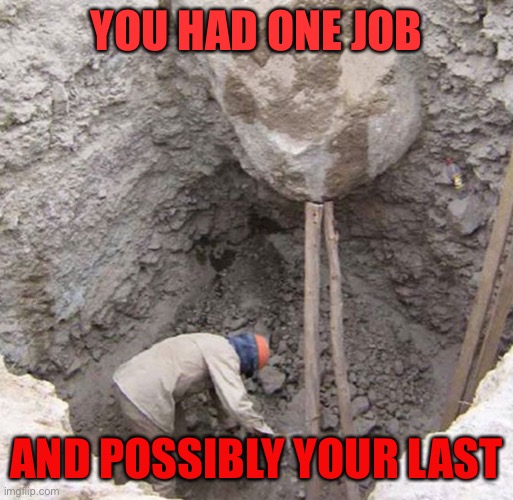 One job | YOU HAD ONE JOB; AND POSSIBLY YOUR LAST | image tagged in possibly his one and only job,you had one job | made w/ Imgflip meme maker