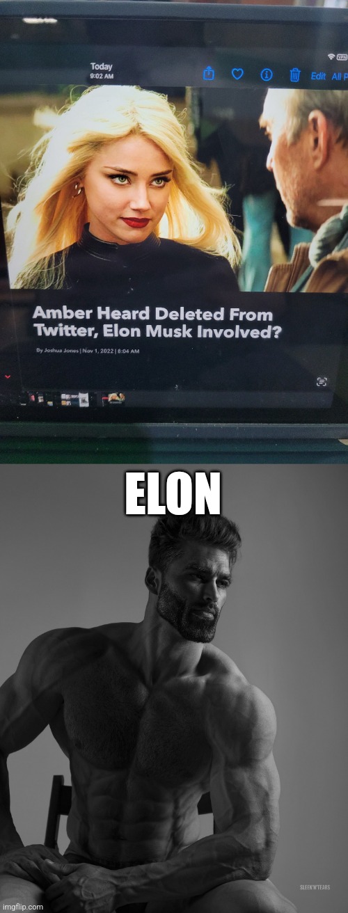 Based elon musk | ELON | image tagged in giga chad | made w/ Imgflip meme maker