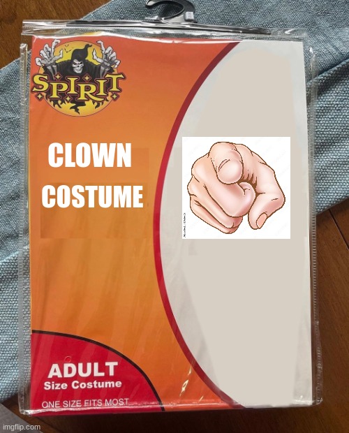 Costume for most adults | CLOWN; COSTUME | image tagged in spirit halloween,fun,clown | made w/ Imgflip meme maker