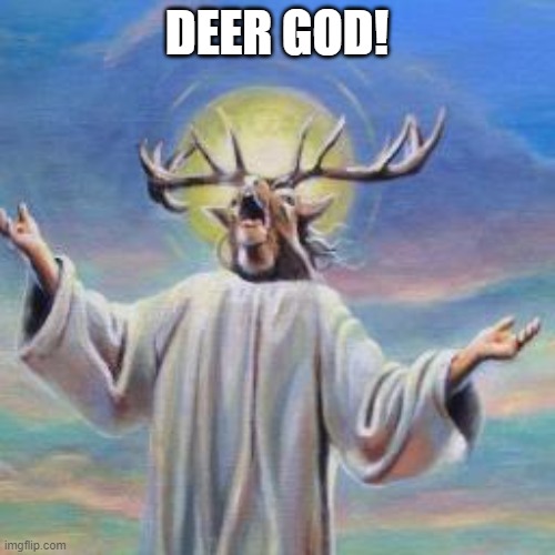 deer god | DEER GOD! | image tagged in deer god | made w/ Imgflip meme maker