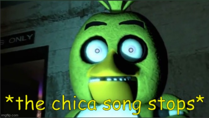*the chica song stops* | image tagged in the chica song stops | made w/ Imgflip meme maker