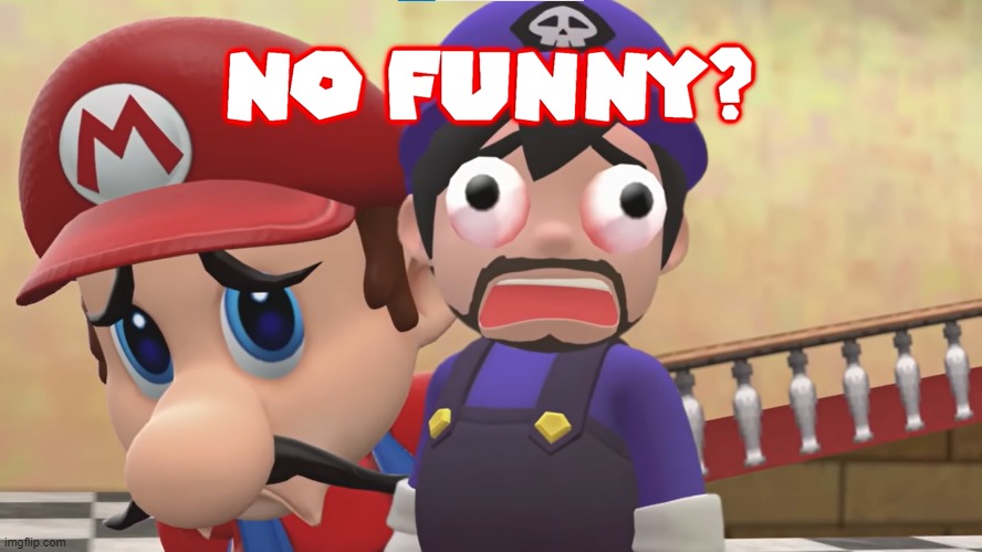 no funny? | image tagged in smg4,mario,no bitches | made w/ Imgflip meme maker