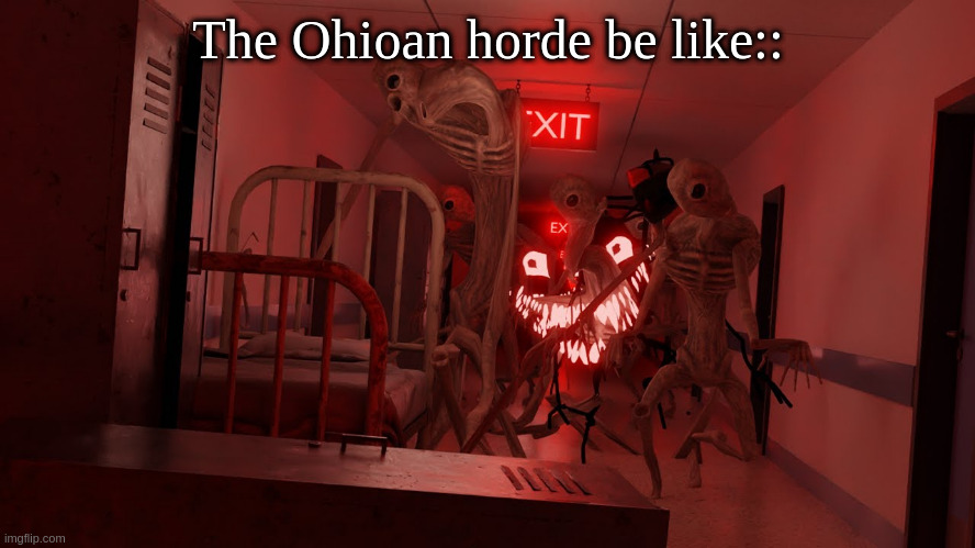 aw heck naw | The Ohioan horde be like:: | made w/ Imgflip meme maker