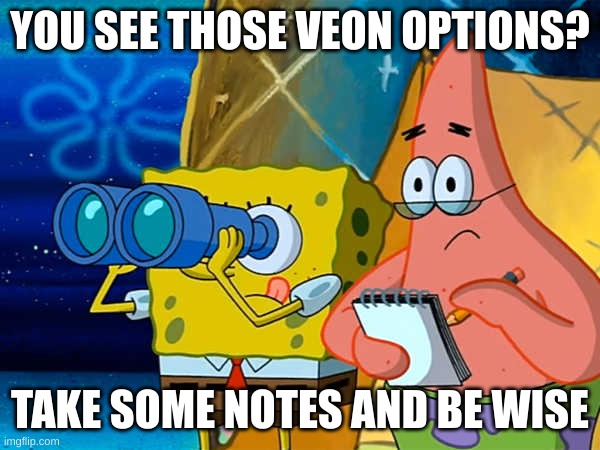 Spy | YOU SEE THOSE VEON OPTIONS? TAKE SOME NOTES AND BE WISE | image tagged in spy | made w/ Imgflip meme maker