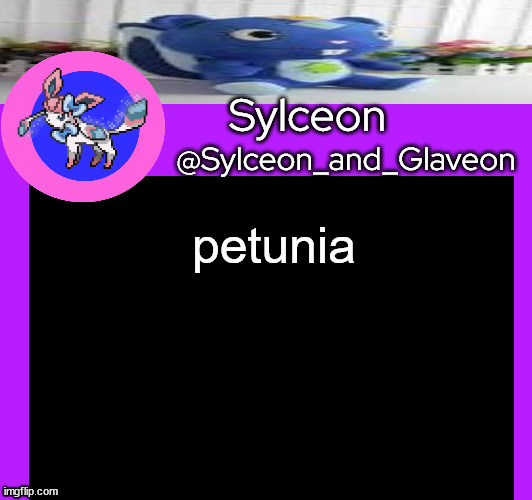 petunia | image tagged in sylceon_and_glaveon 5 0 | made w/ Imgflip meme maker