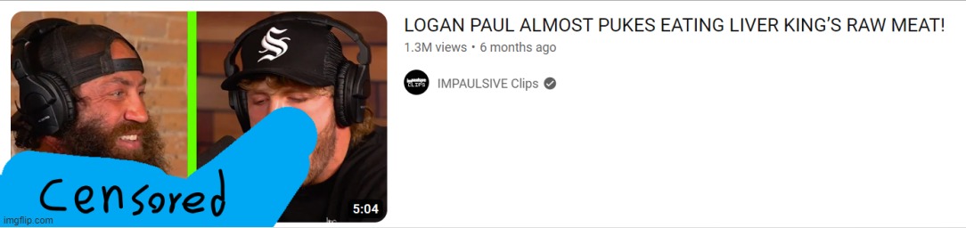 Title | image tagged in youtube,censored,hmmm,shitpost,logan paul | made w/ Imgflip meme maker