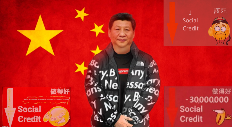 High Quality Xi Jinping drip minus a lot of social credit Blank Meme Template