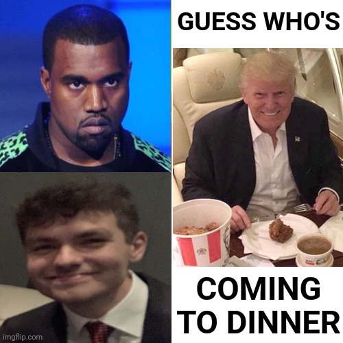 Trump: "I Am Still A Stable Genius" | GUESS WHO'S; COMING TO DINNER | image tagged in memes,drake hotline bling,white supremacy,losers,trump is a loser,guess who's coming to dinner | made w/ Imgflip meme maker