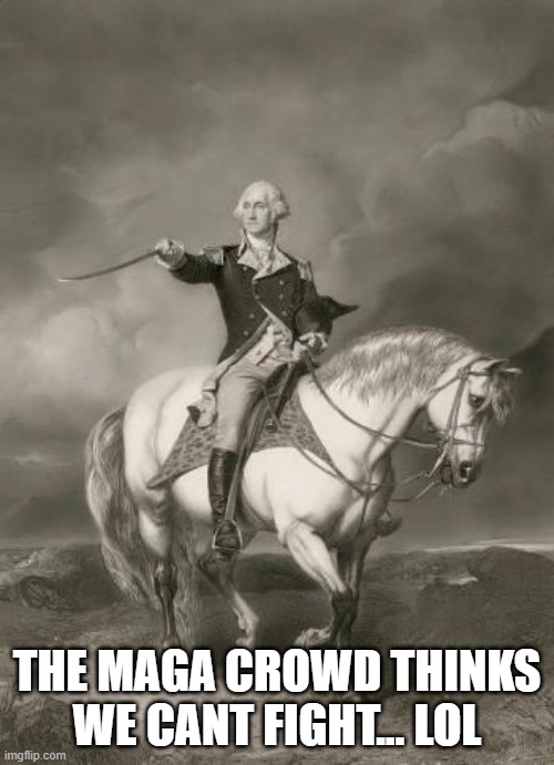 Maga is treason, we believe in elections, and fair treatment of all groups | THE MAGA CROWD THINKS WE CANT FIGHT... LOL | image tagged in adventures of george washington,treason,maga,lock him up,scumbag | made w/ Imgflip meme maker