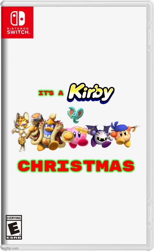 if nintendo made christmas games volume 3 | IT'S A; CHRISTMAS | image tagged in nintendo switch,kirby,christmas,fake | made w/ Imgflip meme maker