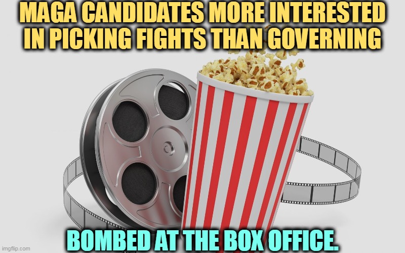 Americans would rather see a functioning government than a Klown Kar full of maniacs. | MAGA CANDIDATES MORE INTERESTED IN PICKING FIGHTS THAN GOVERNING; BOMBED AT THE BOX OFFICE. | image tagged in maga,freedom,caucus,failure,voters | made w/ Imgflip meme maker