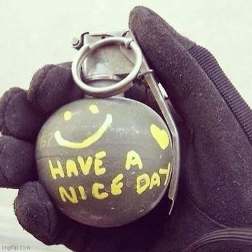 Smiley Grenade | image tagged in smiley grenade | made w/ Imgflip meme maker