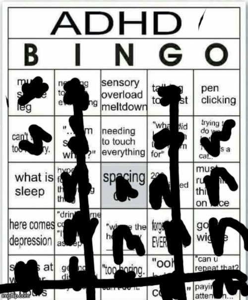 Lolbit’s ADHD bingo! (I didn’t make it-) | image tagged in adhd bingo | made w/ Imgflip meme maker