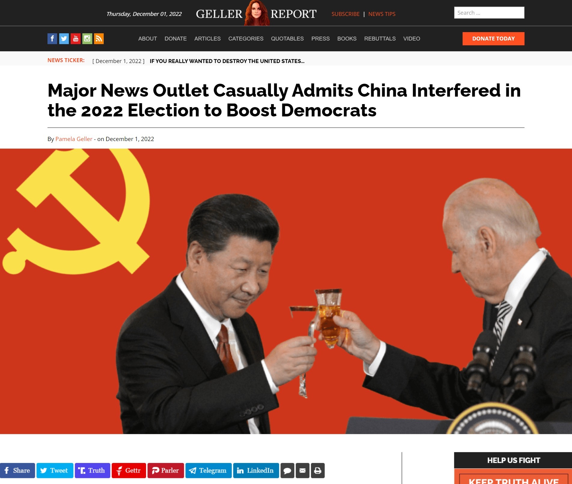 Major News Outlet Casually Admits China Interfered in the 2022 Election to Boost Democrats | image tagged in ccp,china,election fraud,voter fraud,government corruption,biden ccp puppet | made w/ Imgflip meme maker