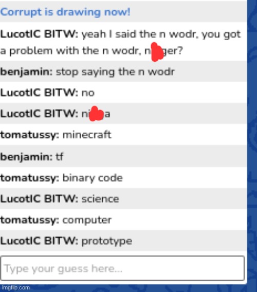 LucotIC says n wodr | made w/ Imgflip meme maker