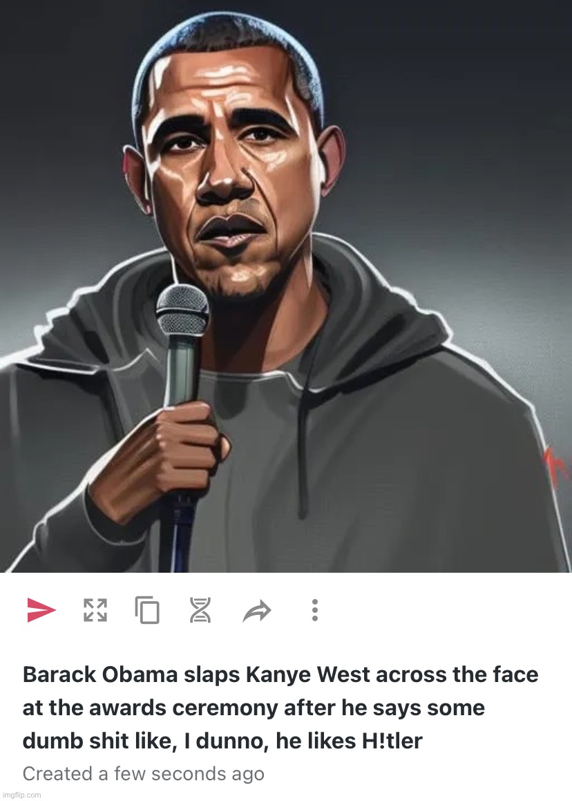 “And I’ll f**kin’ do it again,” some in the crowd heard the former President saying, as security quickly escorted him off-stage | image tagged in barack obama slaps kanye west across the face at the awards cere,barack obama,kanye west,anti-semitism,antifa confirmed | made w/ Imgflip meme maker