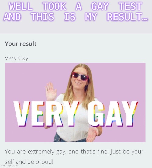 UmmMmm.. | WELL TOOK A GAY TEST AND THIS IS MY RESULT… | image tagged in o k a y | made w/ Imgflip meme maker