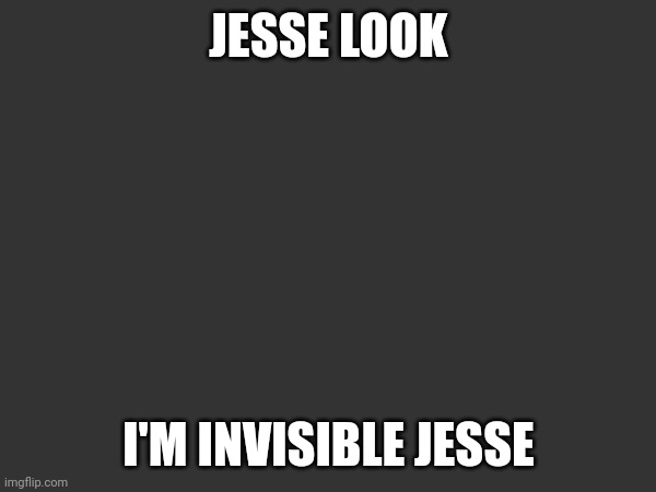 JESSE LOOK I'M INVISIBLE JESSE | made w/ Imgflip meme maker