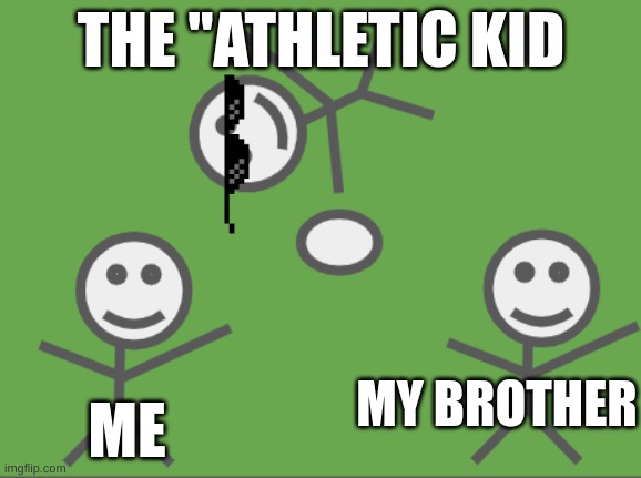 Football be like | THE "ATHLETIC KID; ME; MY BROTHER | image tagged in football | made w/ Imgflip meme maker