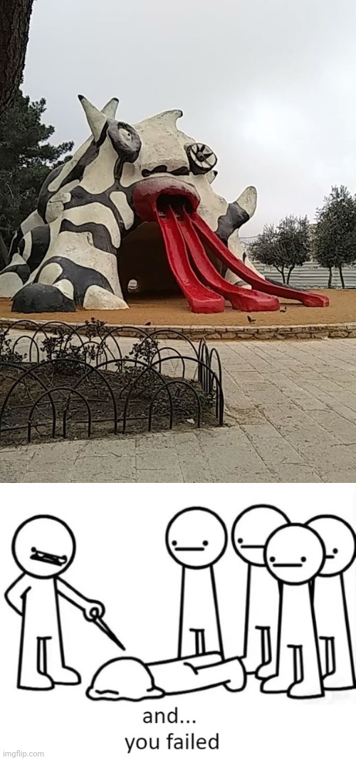 Playground design fail | image tagged in and you failed,you had one job and,playground,design fail,memes,design fails | made w/ Imgflip meme maker