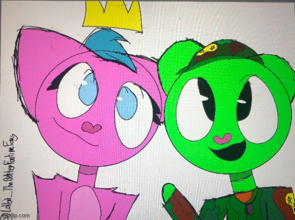 flippy x kitty drawn by Lolbit_TheBetterFuntimeFoxy | image tagged in flippy x kitty drawn by lolbit_thebetterfuntimefoxy | made w/ Imgflip meme maker