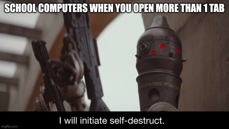This is true | SCHOOL COMPUTERS WHEN YOU OPEN MORE THAN 1 TAB | image tagged in i will initiate self-destruct | made w/ Imgflip meme maker