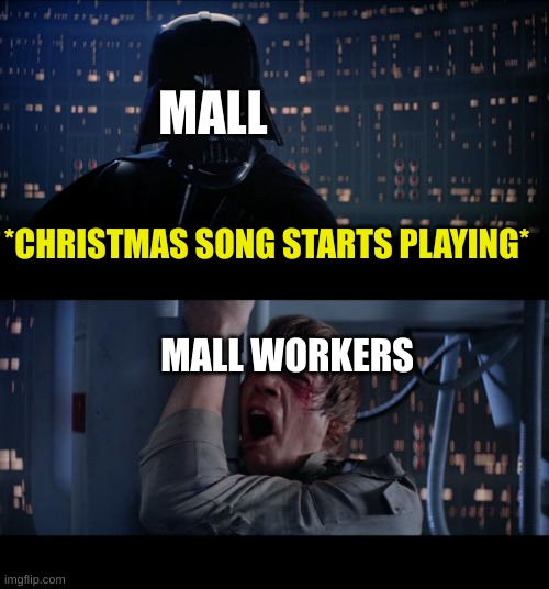 Have a nice christmas |  MALL; *CHRISTMAS SONG STARTS PLAYING*; MALL WORKERS | image tagged in memes,star wars no | made w/ Imgflip meme maker