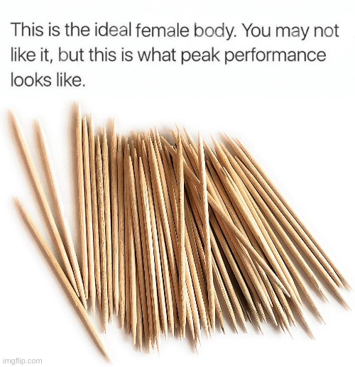 image tagged in ideal female body,toothpicks | made w/ Imgflip meme maker