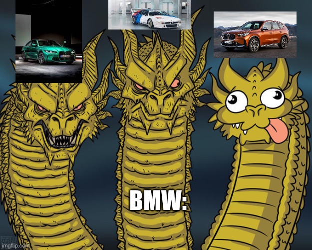 If your a car guy you would understand I do though | BMW: | image tagged in three-headed dragon | made w/ Imgflip meme maker